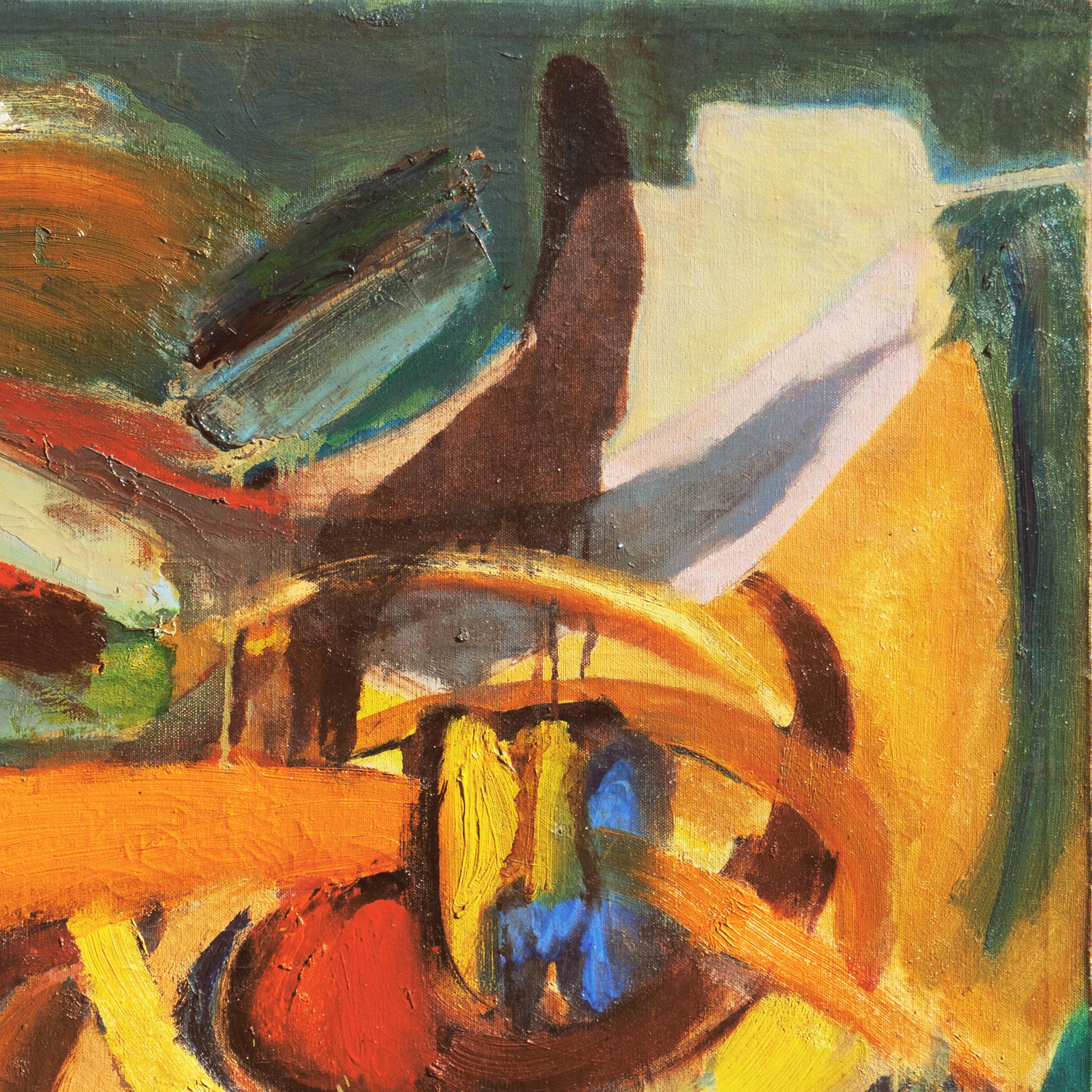 « Organic Abstract » (abstrait organique), artiste féminine des années 1950, abstrait de la baie de San Francisco - Marron Abstract Painting par Dora Masters