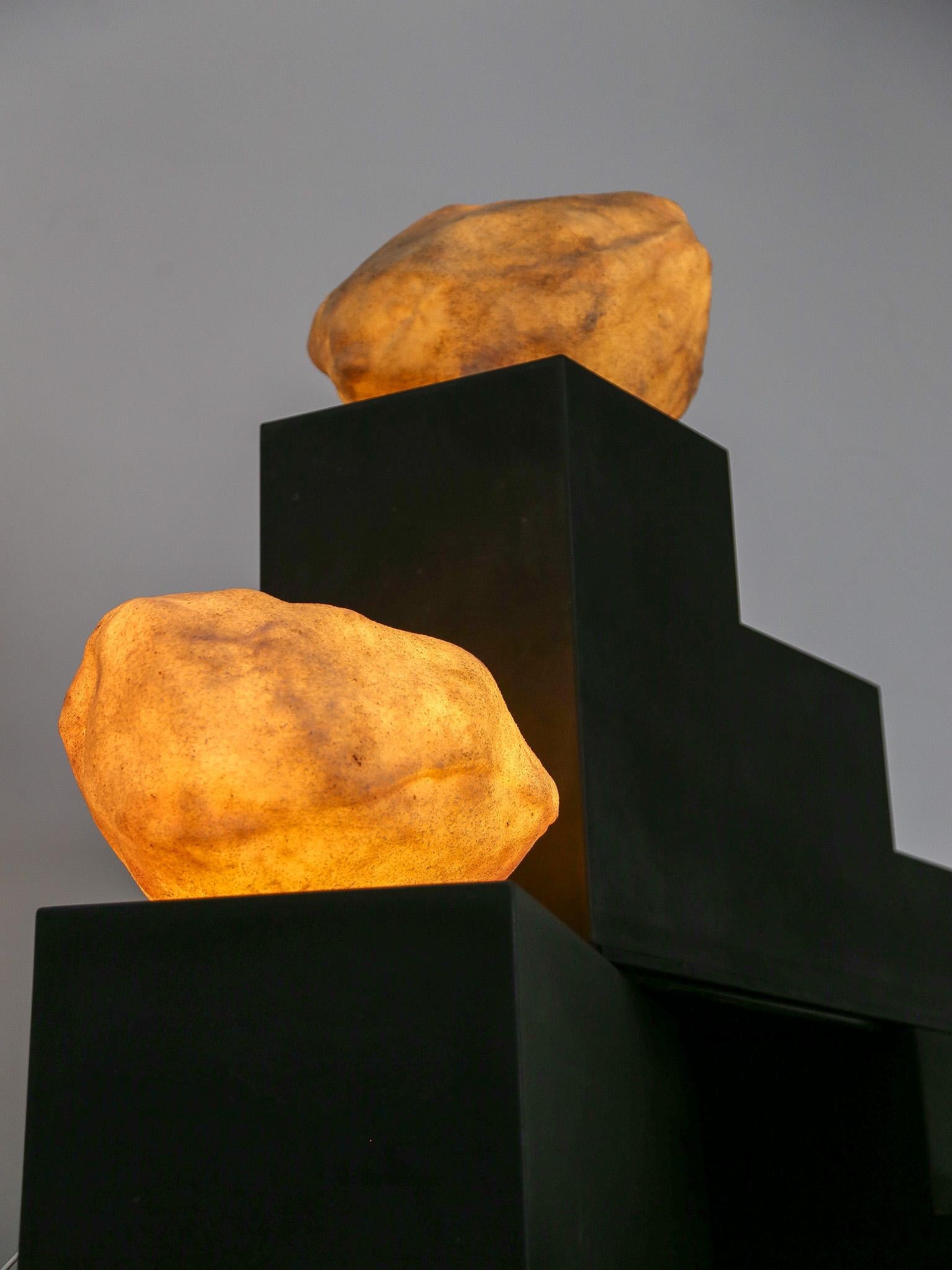 Dora Rock Table Lamp by André Cazenave for Atelier A in Marble Powder & Resin For Sale 5