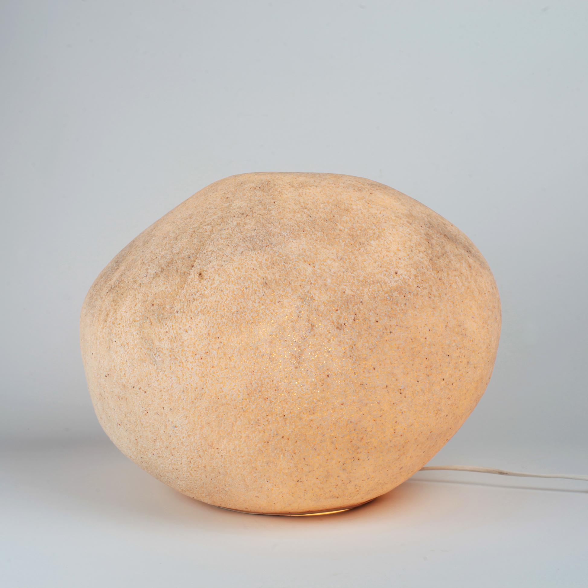 French Dora Stone Lamp by André Cazenave for Atelier A, France, 1960s