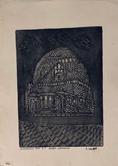 Etching of destroyed synagogue - Essen, Germany