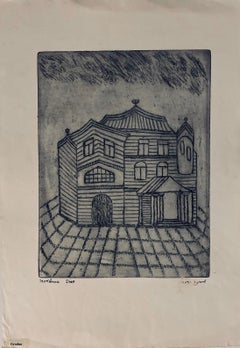 Etching of destroyed synagogue - Grodno, Belarus