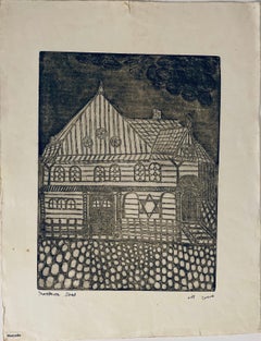 Etching of destroyed synagogue - Husyatin, Ukraine