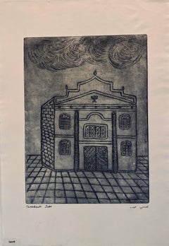 Acquaforte della sinagoga distrutta - Sanok, Polonia