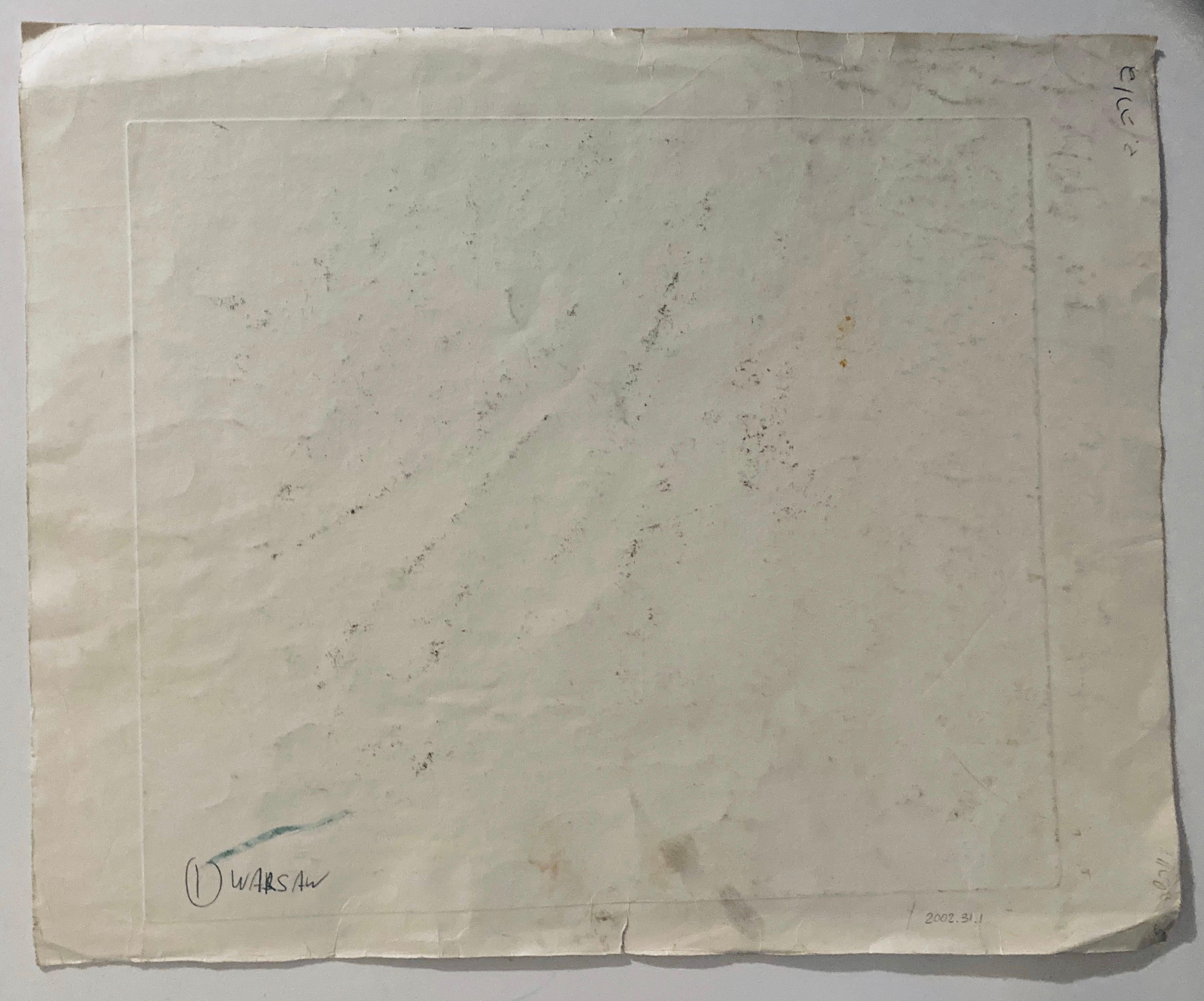 Grabado de sinagoga destruida - Varsovia, Polonia en venta 1