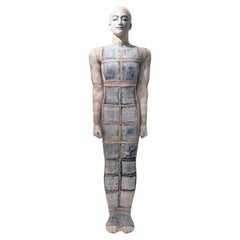 Sculpture en argile peinte à la main, grandeur nature, art figuratif moderne, 2010s