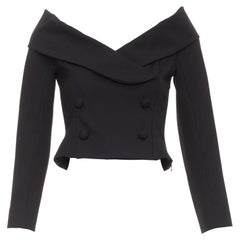 DORATHEE SCHUMACHER Emotional Essense black crop off shoulder cropped top US1 XS