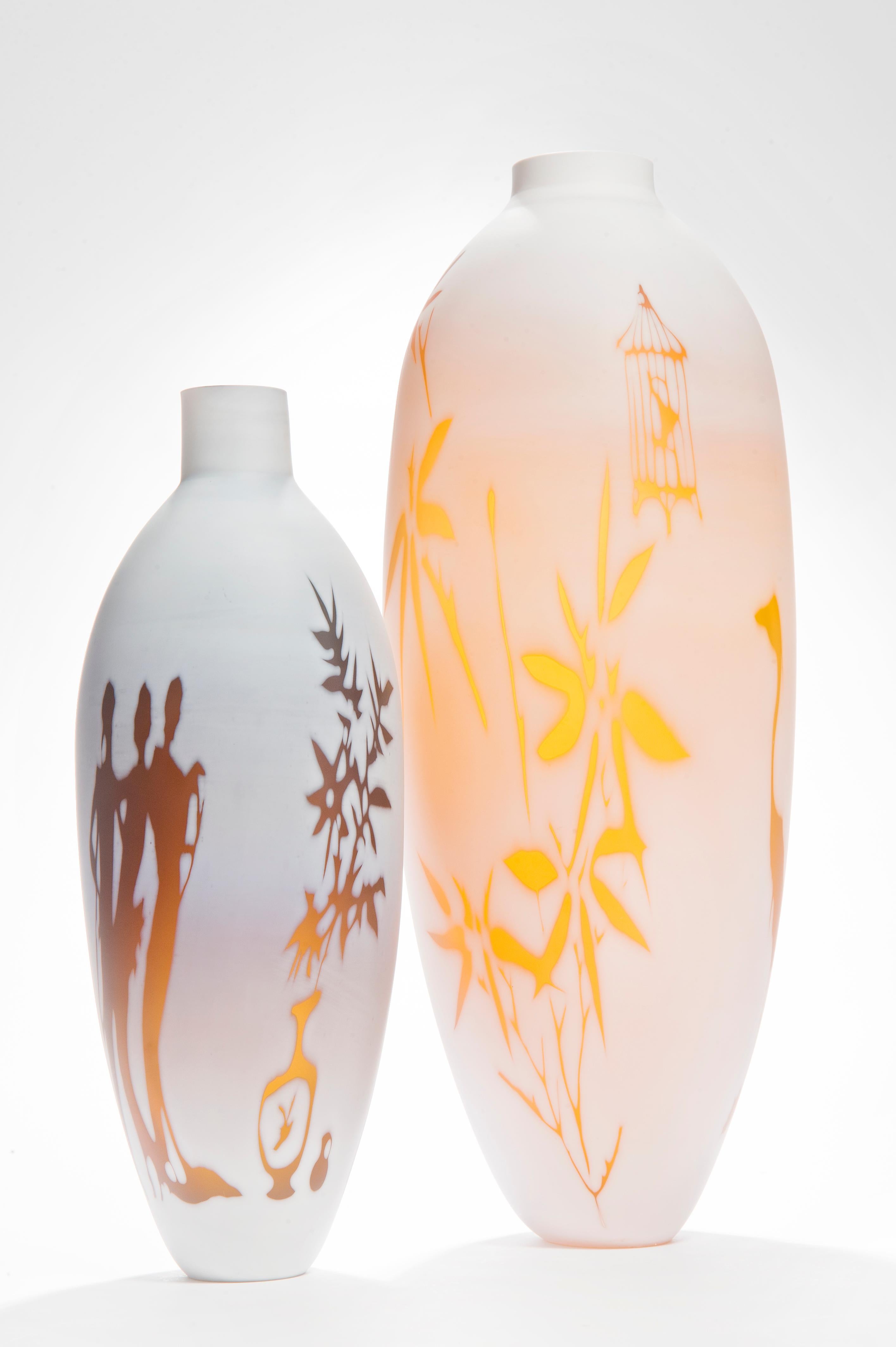 Dorchester Cameo Vase, a glass artwork in alabaster & gold by Sarah Wiberley 3