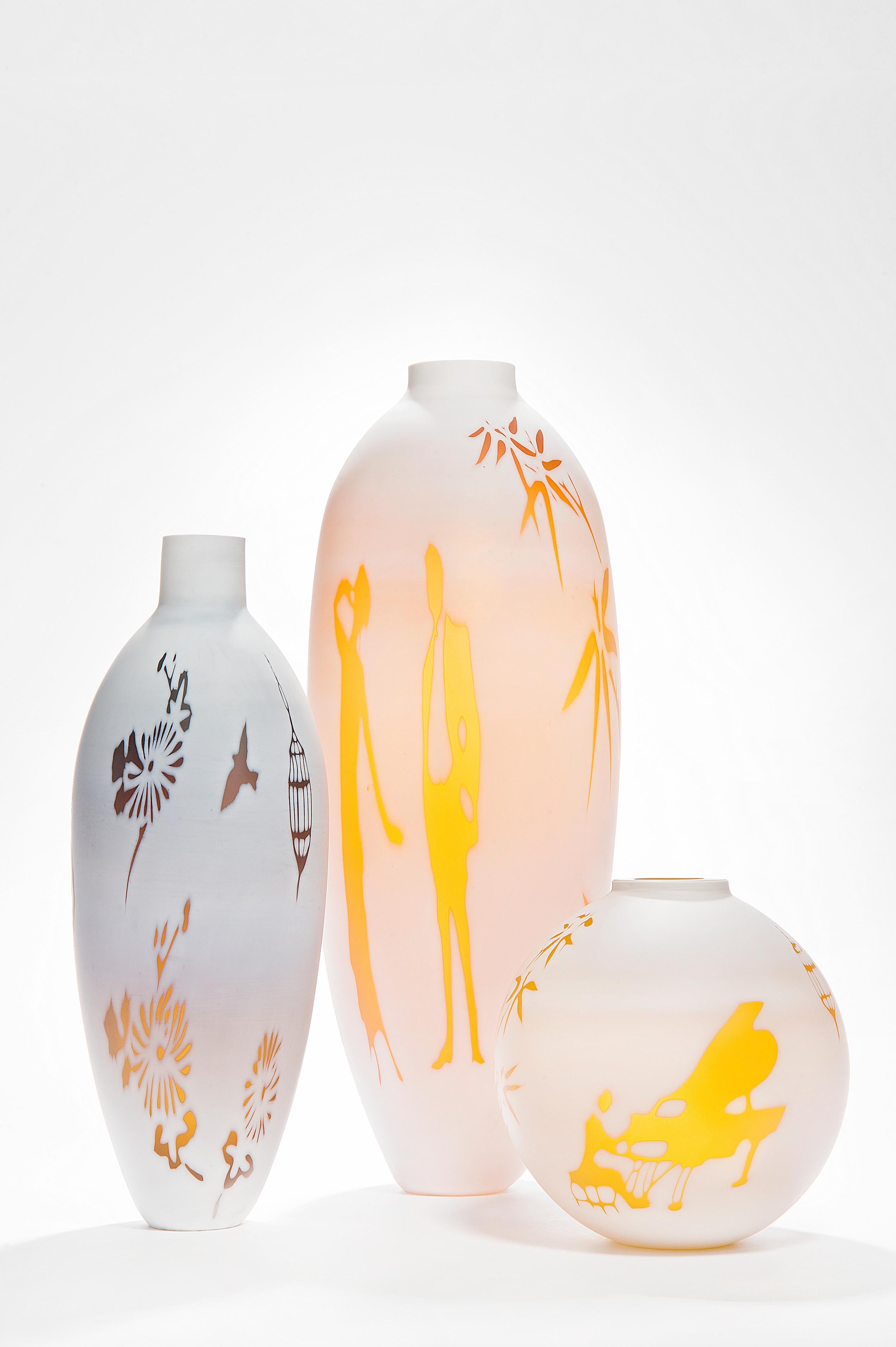 Dorchester Cameo Vase, a glass artwork in alabaster & gold by Sarah Wiberley 4