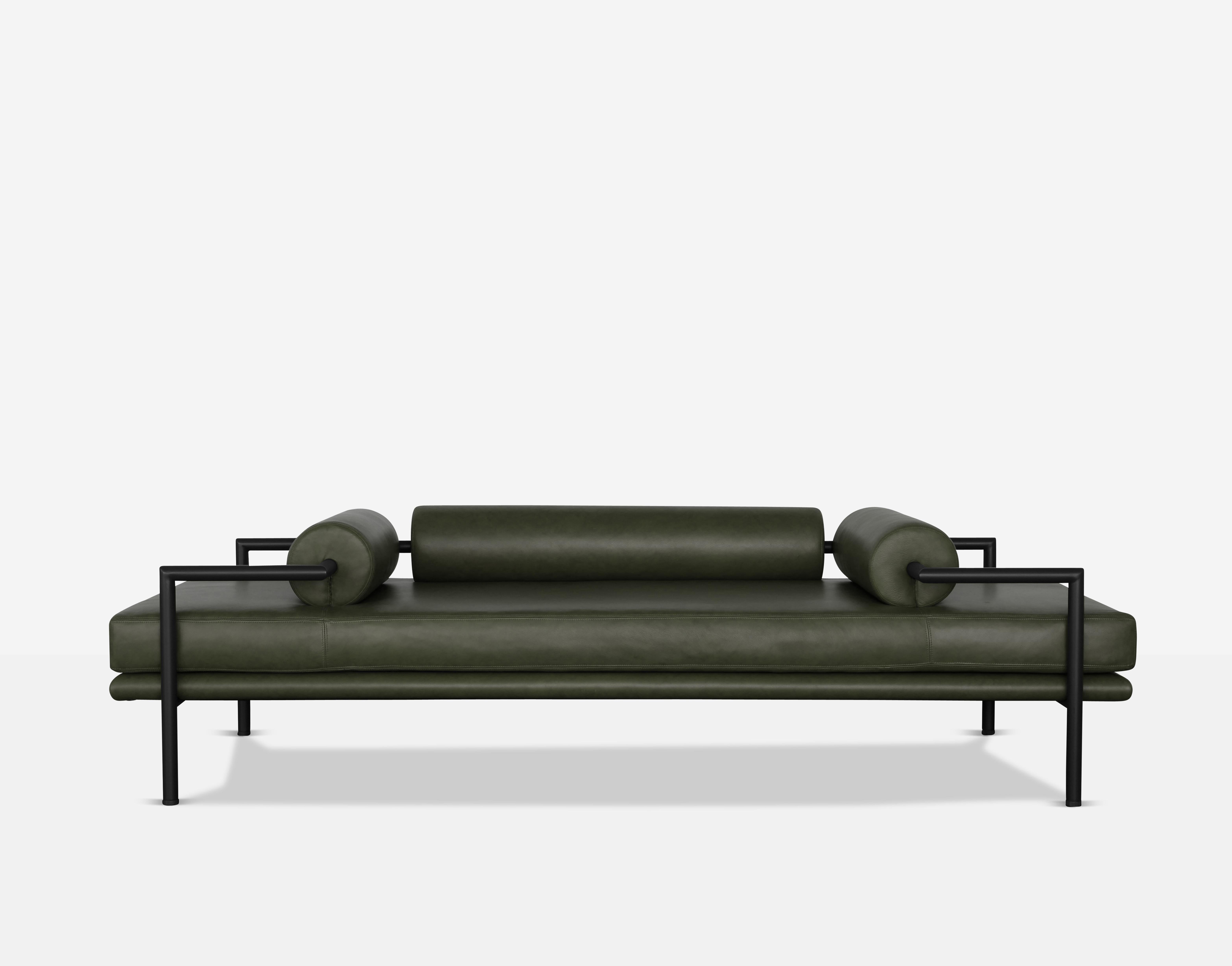 American Dorcia Daybed with Matte Black frame and textile by LUTECA