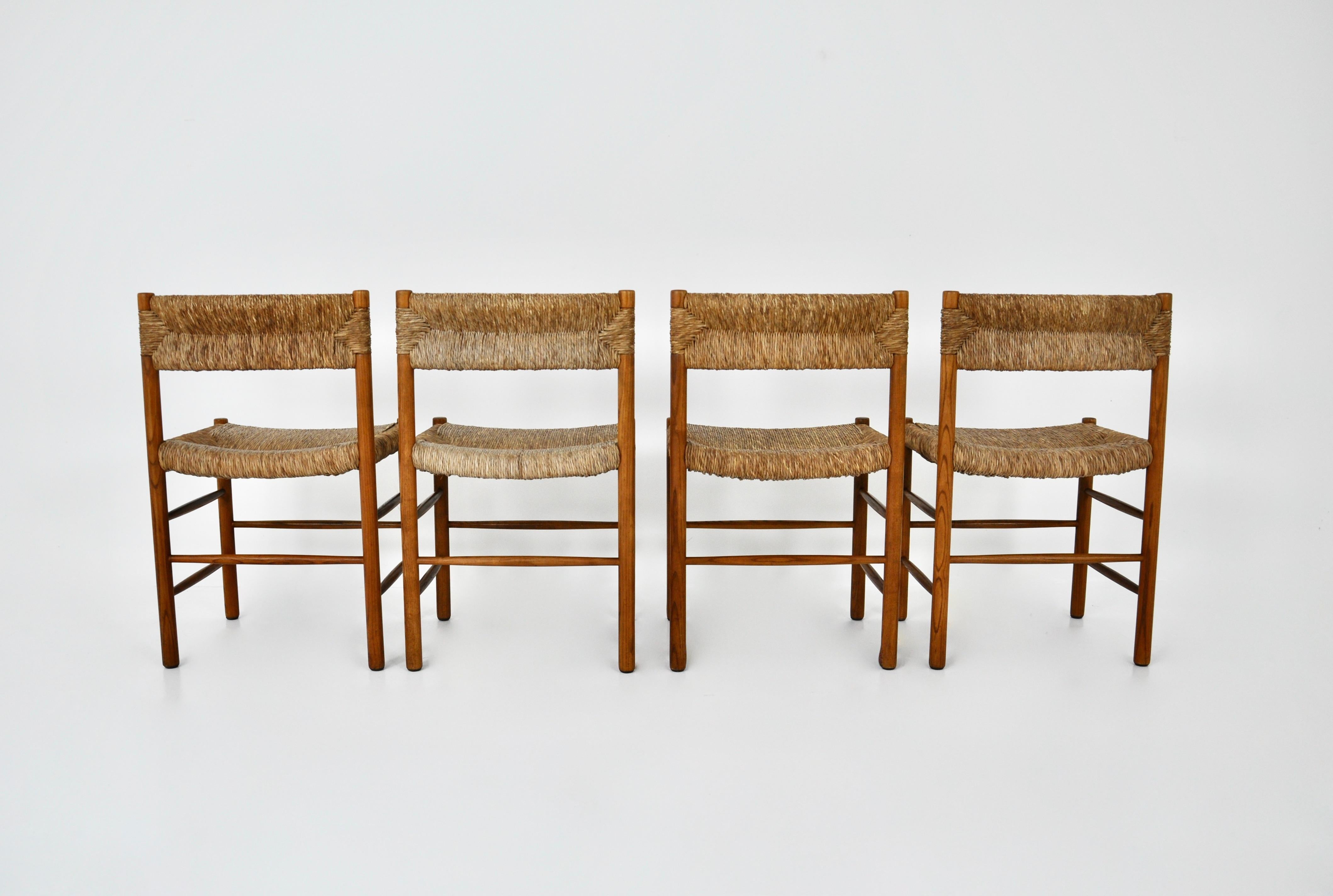 Mid-20th Century Dordogne Chairs by Charlotte Perriand for Sentou, 1950s, Set of 4