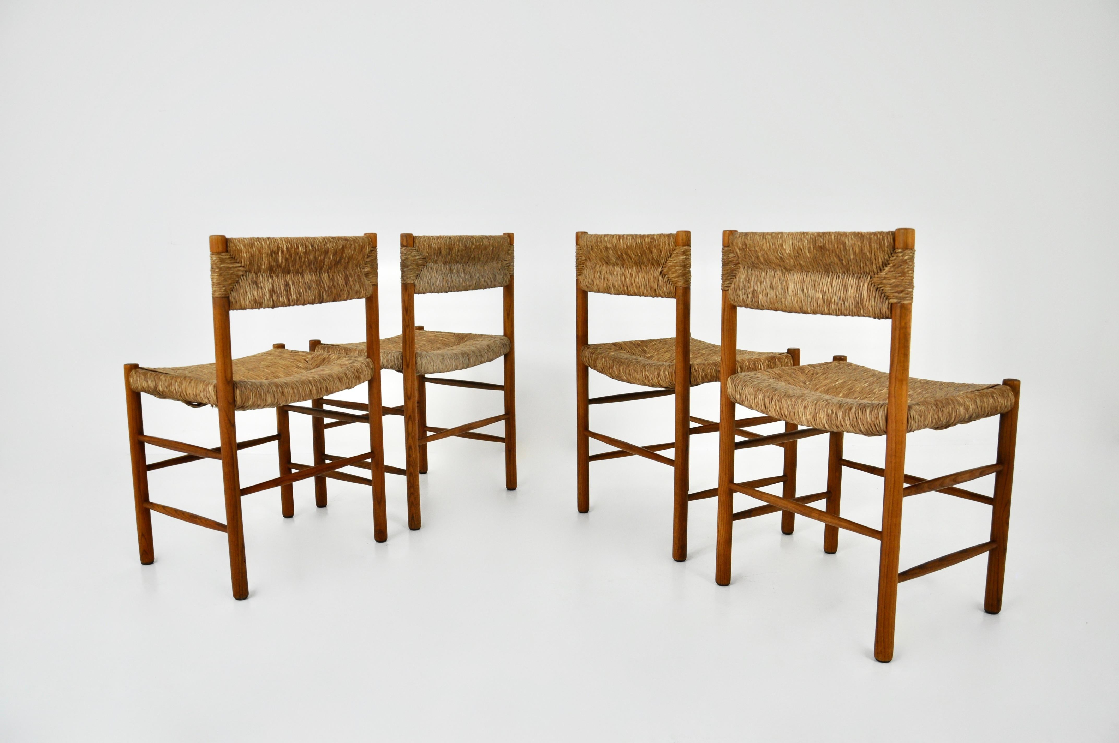 Dordogne Chairs by Charlotte Perriand for Sentou, 1950s, Set of 4 2