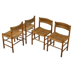 Dordogne Chairs by Charlotte Perriand for Sentou, 1950s, Set of 4