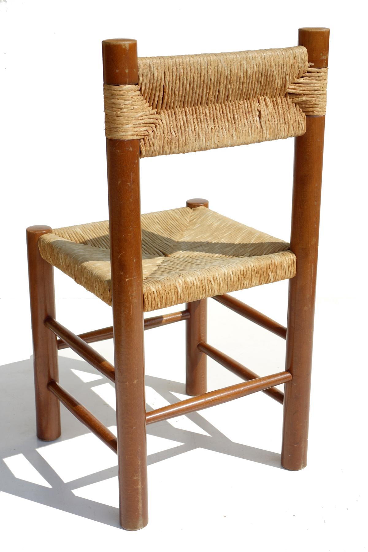 Six chaises en osier «ordogne » Charlotte Perriand par Robert Sentou Design, 1960 en vente 3