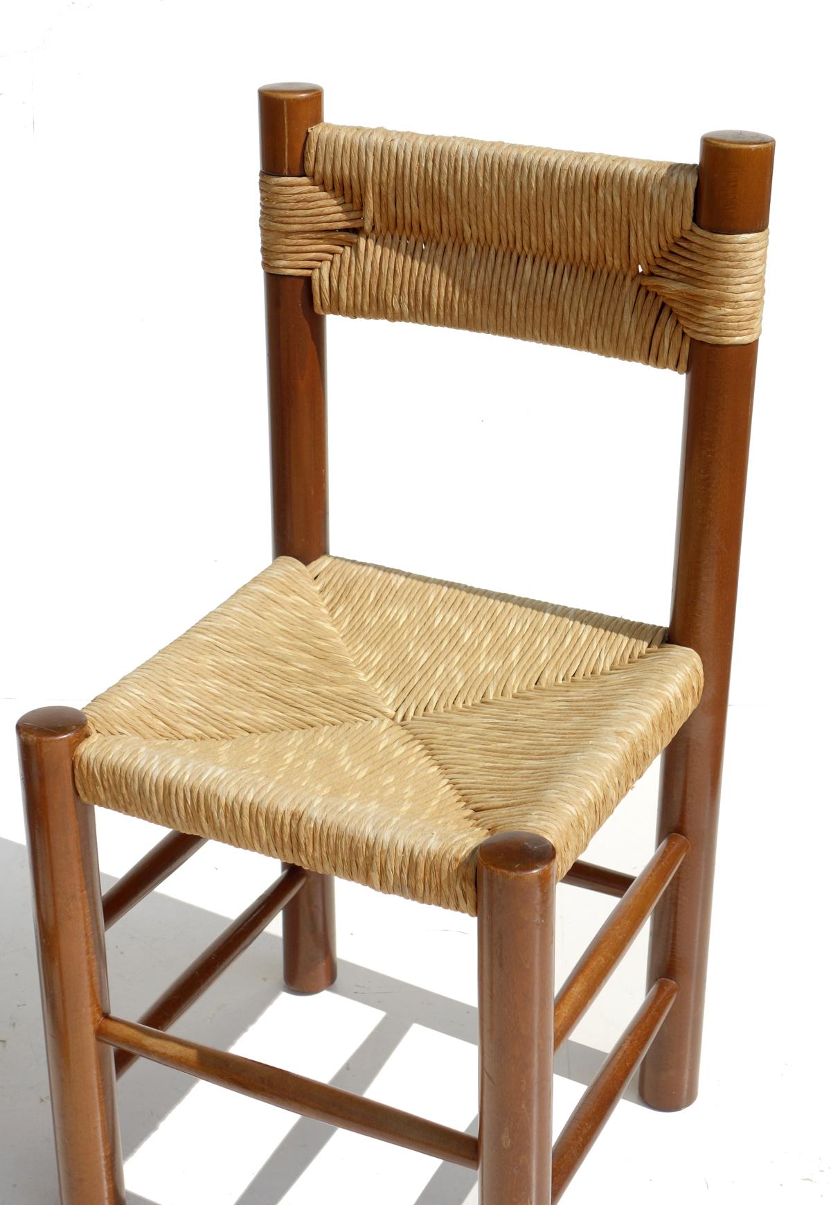 Six chaises en osier «ordogne » Charlotte Perriand par Robert Sentou Design, 1960 en vente 4