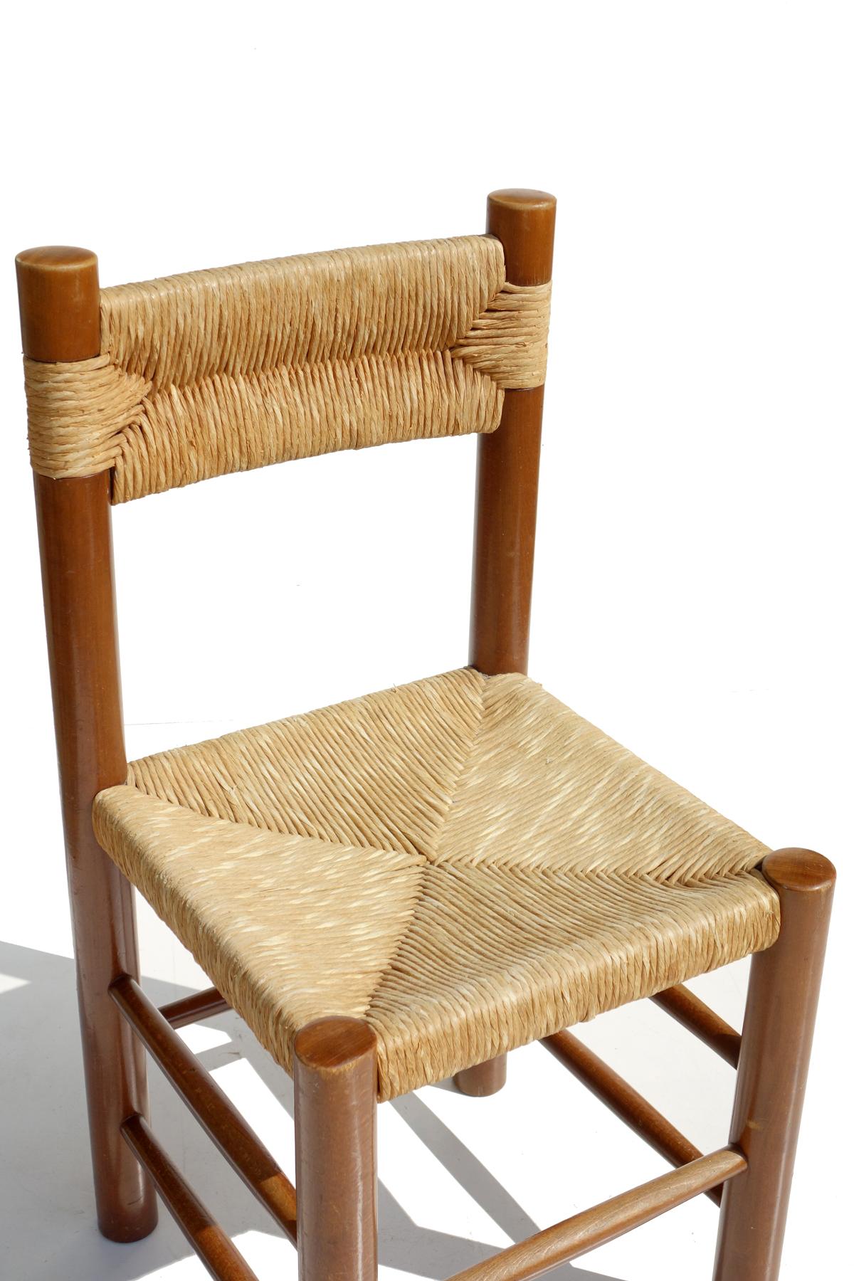 Osier Six chaises en osier «ordogne » Charlotte Perriand par Robert Sentou Design, 1960 en vente