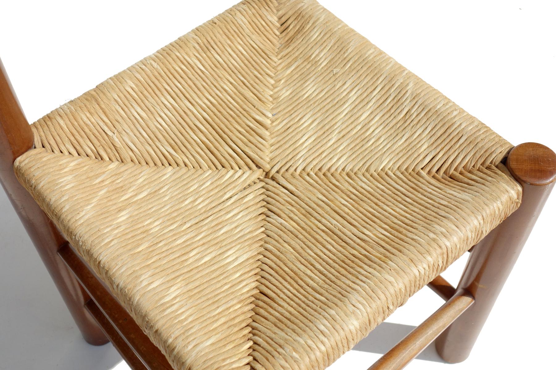 Six chaises en osier «ordogne » Charlotte Perriand par Robert Sentou Design, 1960 en vente 1