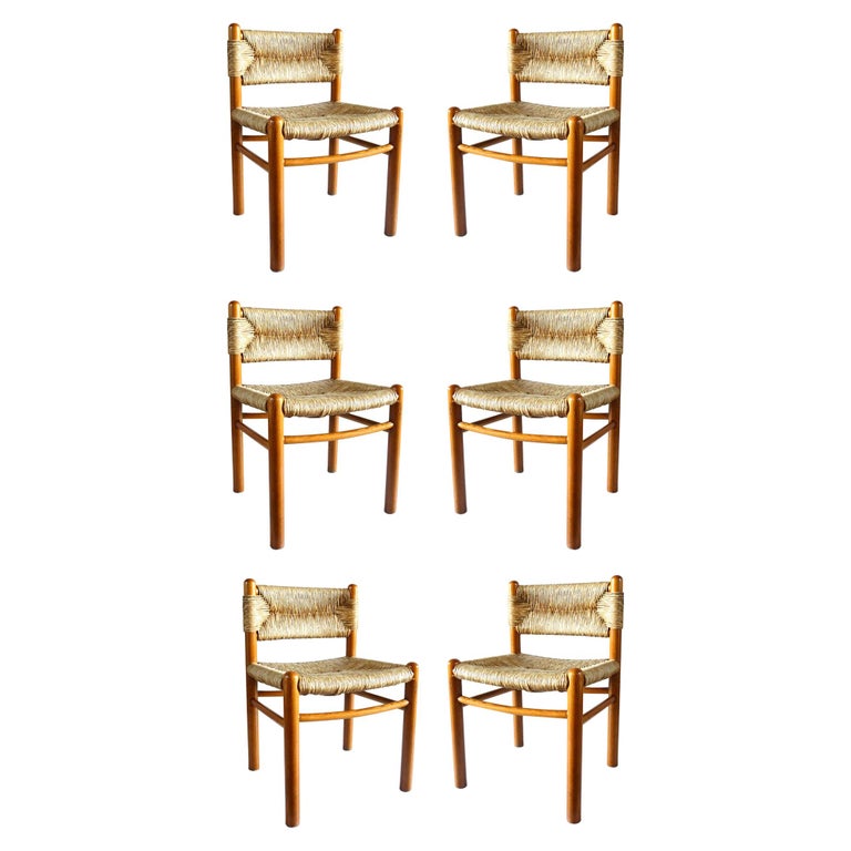 Charlotte Perriand for Robert Sentou Dordogne chairs, 1960s, offered by Tangram