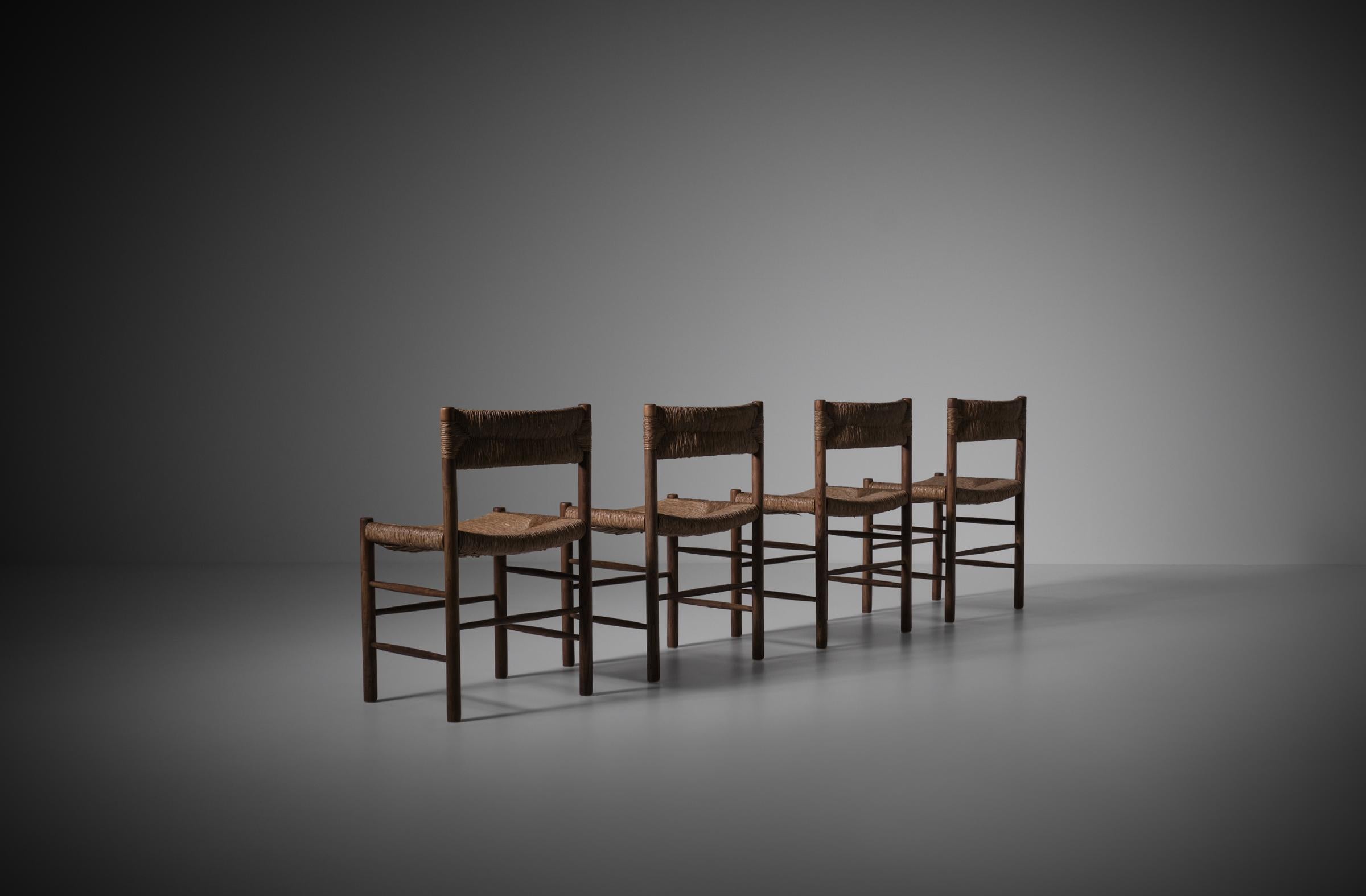 Woven Dordogne Dining Chairs by Sentou, France, 1950s