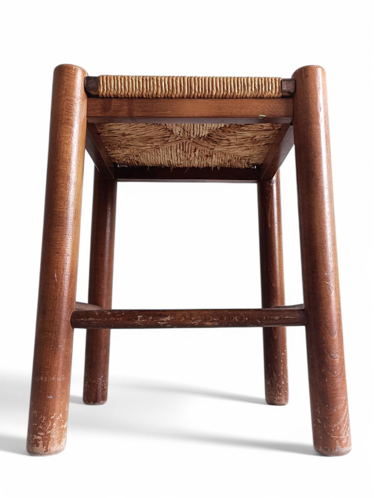 Französischer Hocker im Stil von Charlotte Perriand für Robert Sentou, 1950er Jahre im Angebot 7