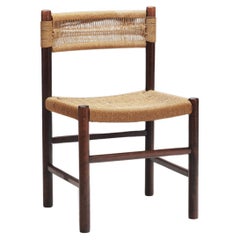 Vintage “Dordogne” Style Chair with Woven Papercord Seat and Back, Europe ca 1960s