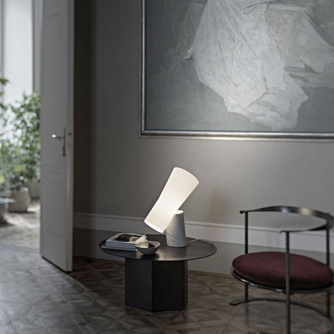 Dordoni ‘Nile’ Blown Glass and Black Marquina Marble Table Lamp For Foscarini For Sale 3