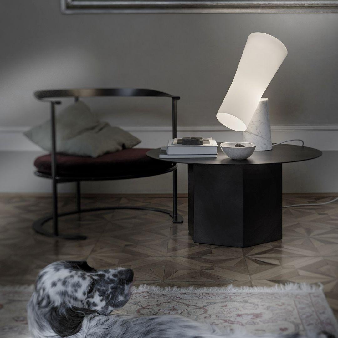 Italian Dordoni ‘Nile’ Blown Glass and White Carrara Marble Table Lamp For Foscarini For Sale