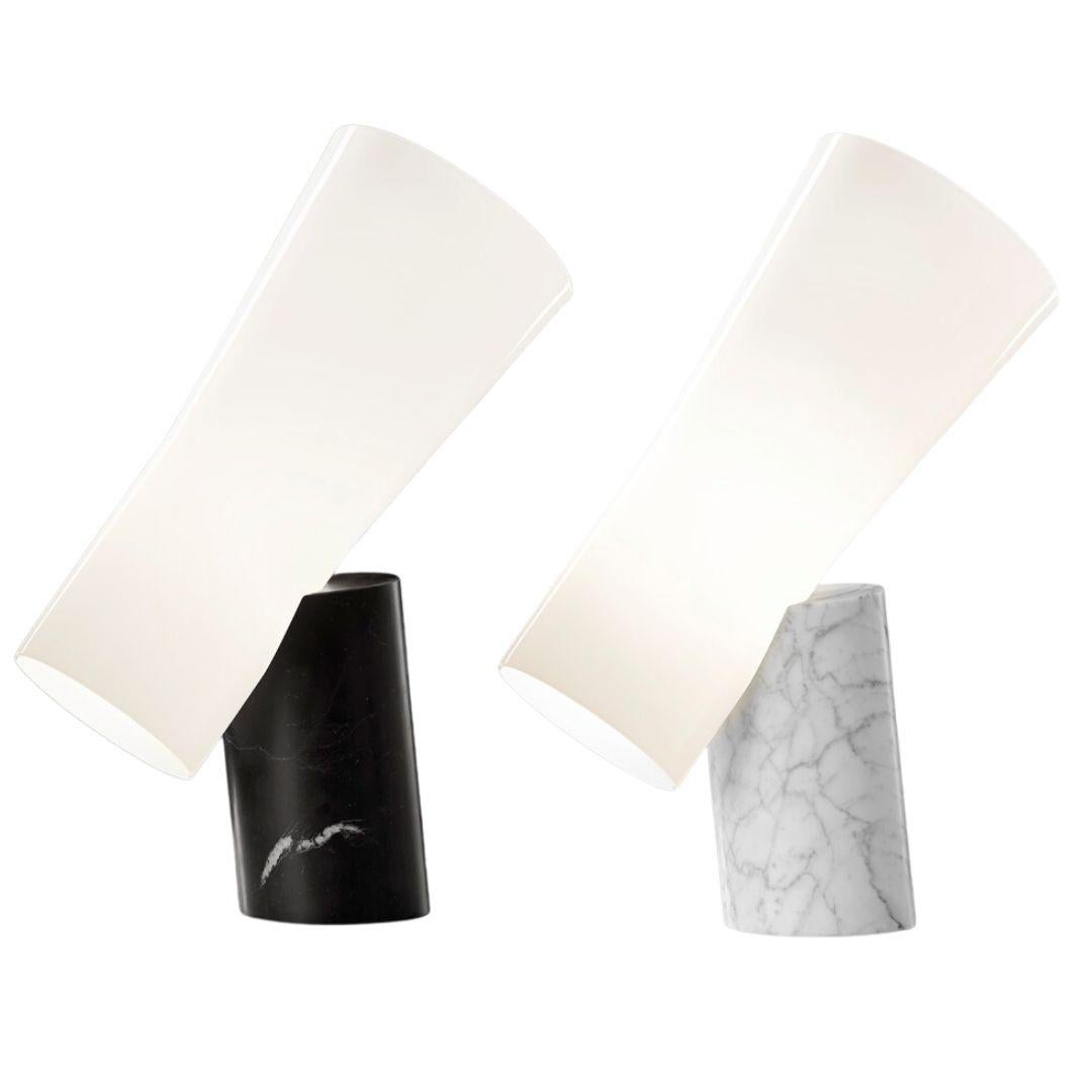 Contemporary Dordoni ‘Nile’ Blown Glass and White Carrara Marble Table Lamp For Foscarini For Sale