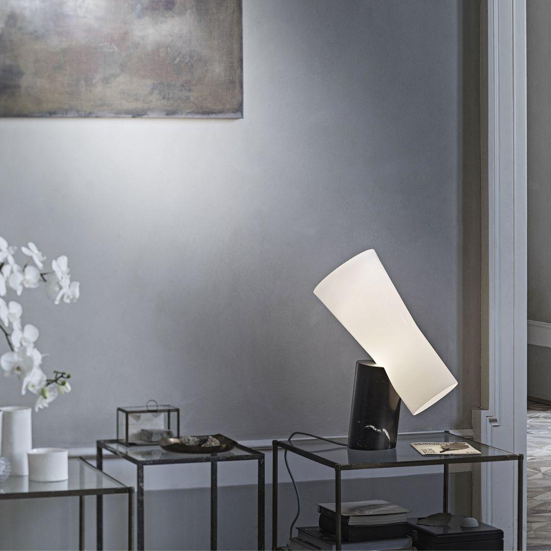 Dordoni ‘Nile’ Blown Glass and White Carrara Marble Table Lamp For Foscarini For Sale 2