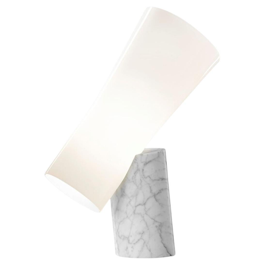 Dordoni 'Nile' Tischleuchte aus geblasenem Glas und weißem Carrara-Marmor für Foscarini