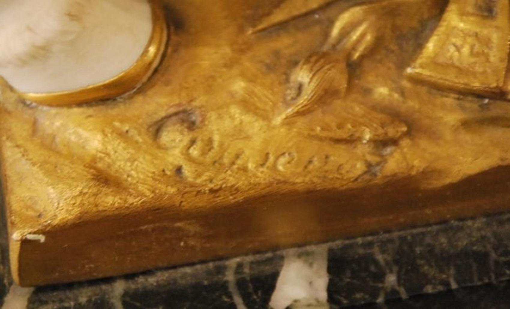 XIX secolo Figura equestre in bronzo e bisquit Dore in vendita