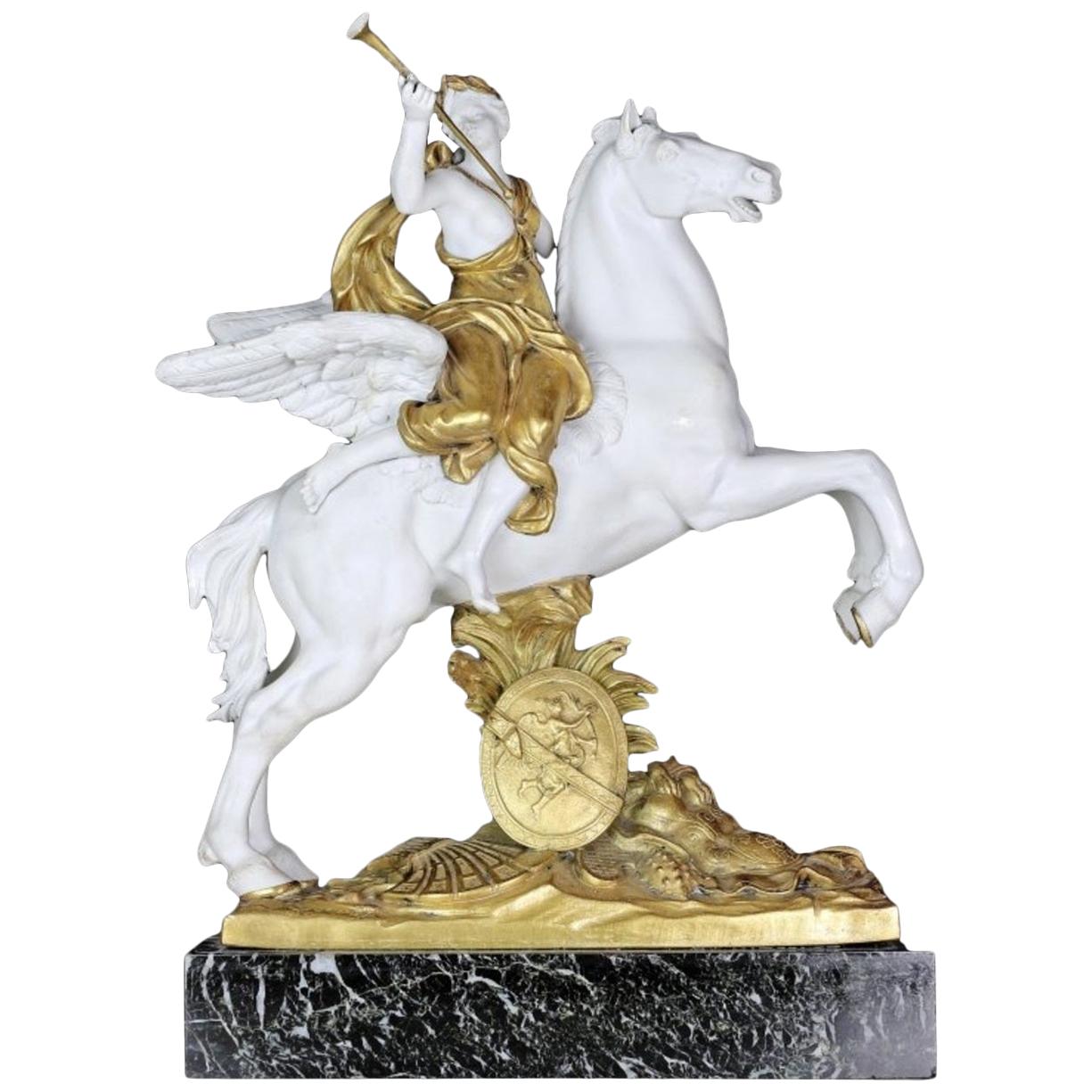 Dore Bronze and Bisque Equestrian Figure