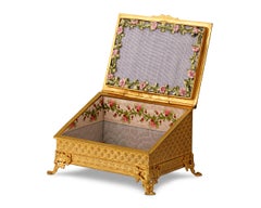 Doré Bronze And Enamel Writing Desk Casket