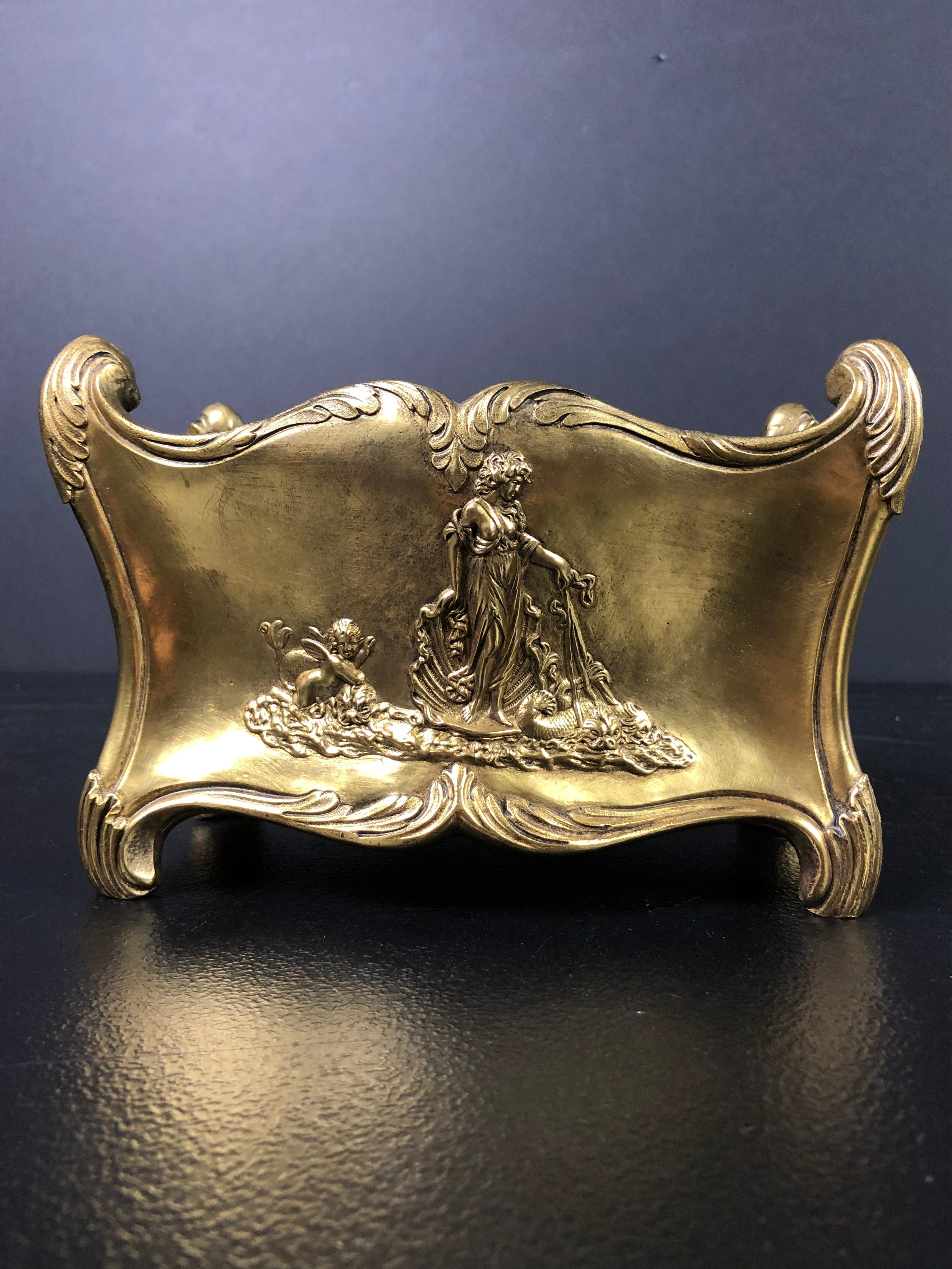 19th Century French Gilt Bronze Cachepot Planter For Sale