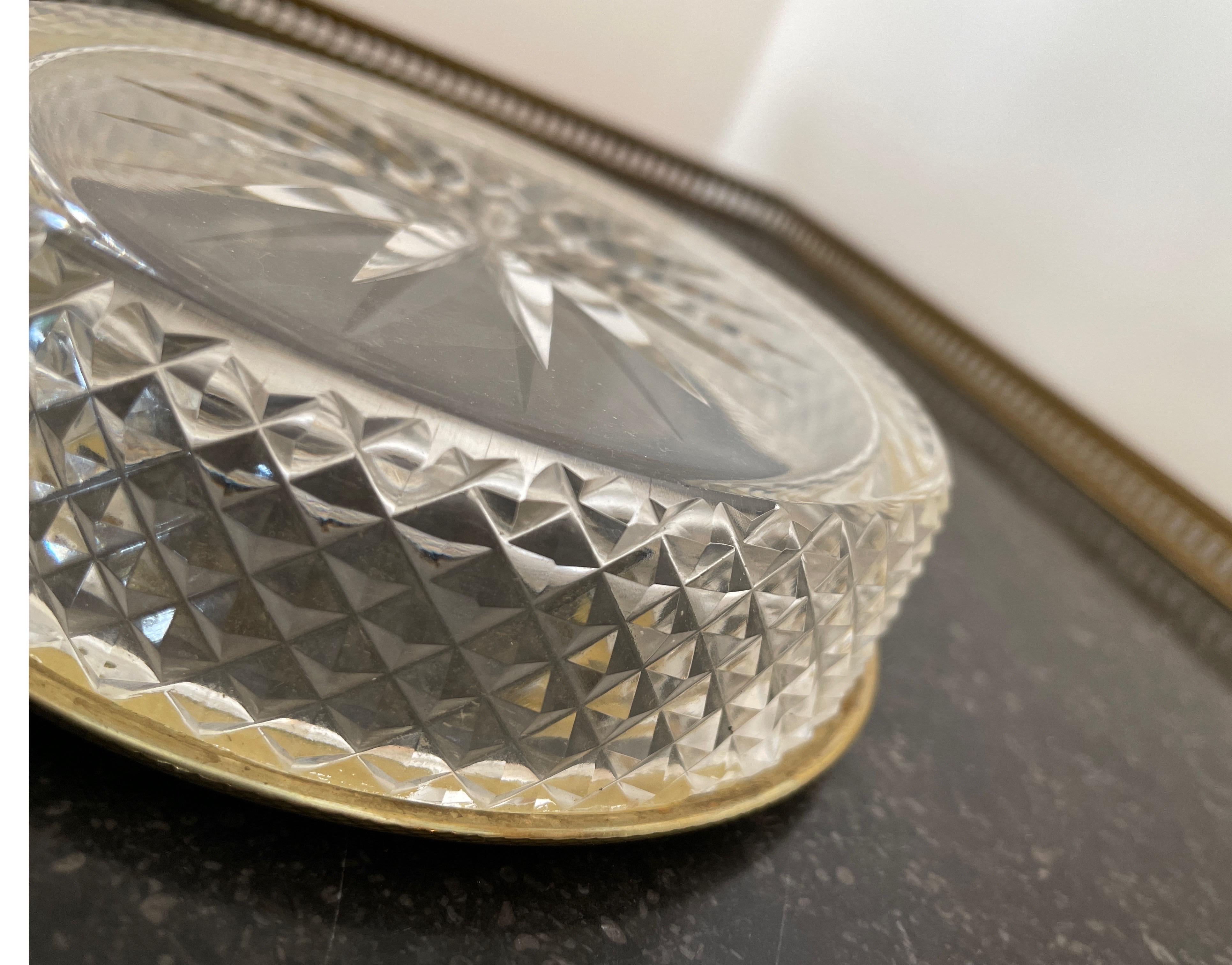 Dore Bronze & Cut Crystal French Wine Coaster 5