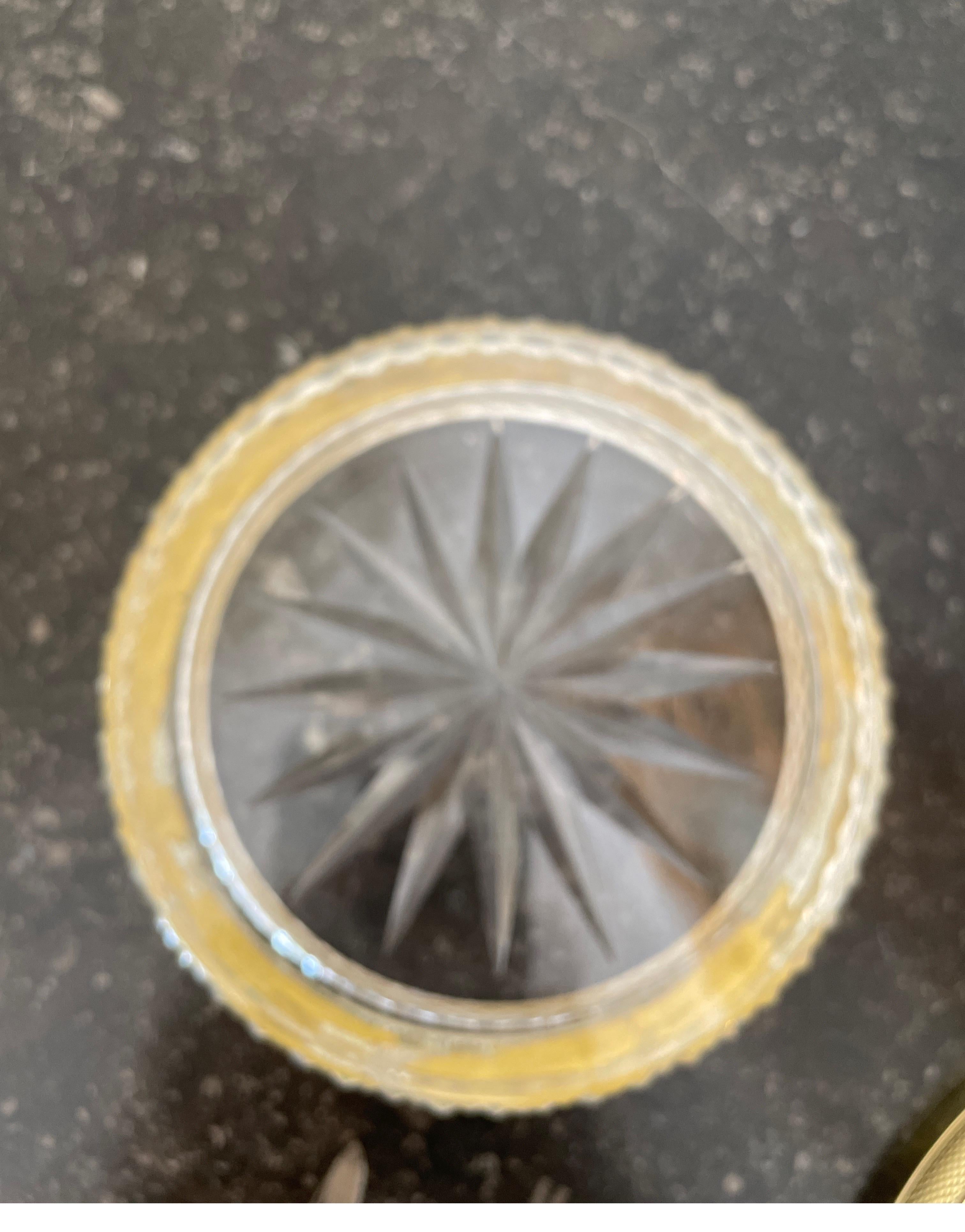 Dore Bronze & Cut Crystal French Wine Coaster 6