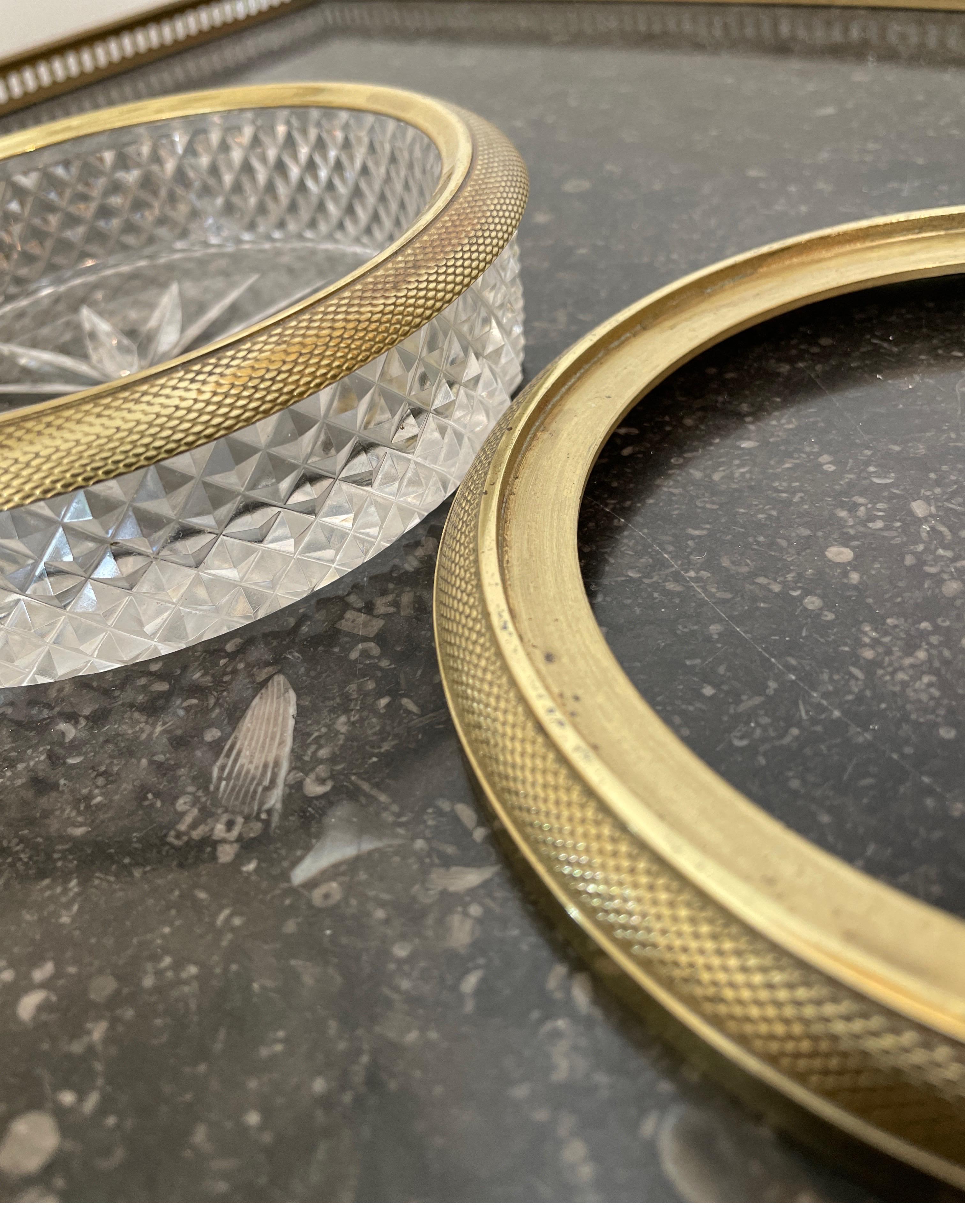 Dore Bronze & Cut Crystal French Wine Coaster 2