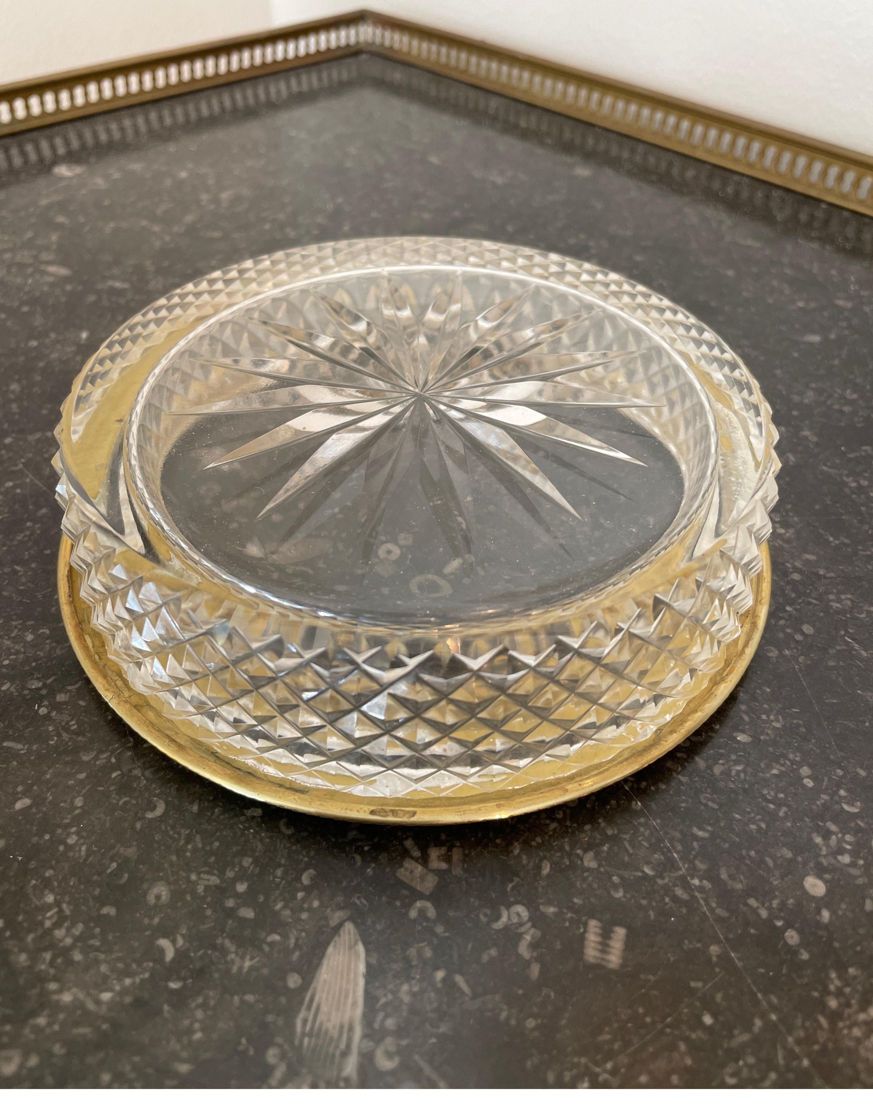 Dore Bronze & Cut Crystal French Wine Coaster 3