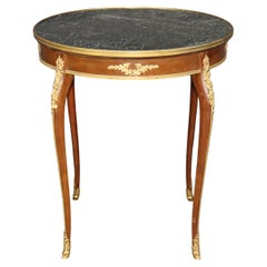 Dore' Bronze Marble Top French Round French Louis XV Table by E.Bardin & Cie
