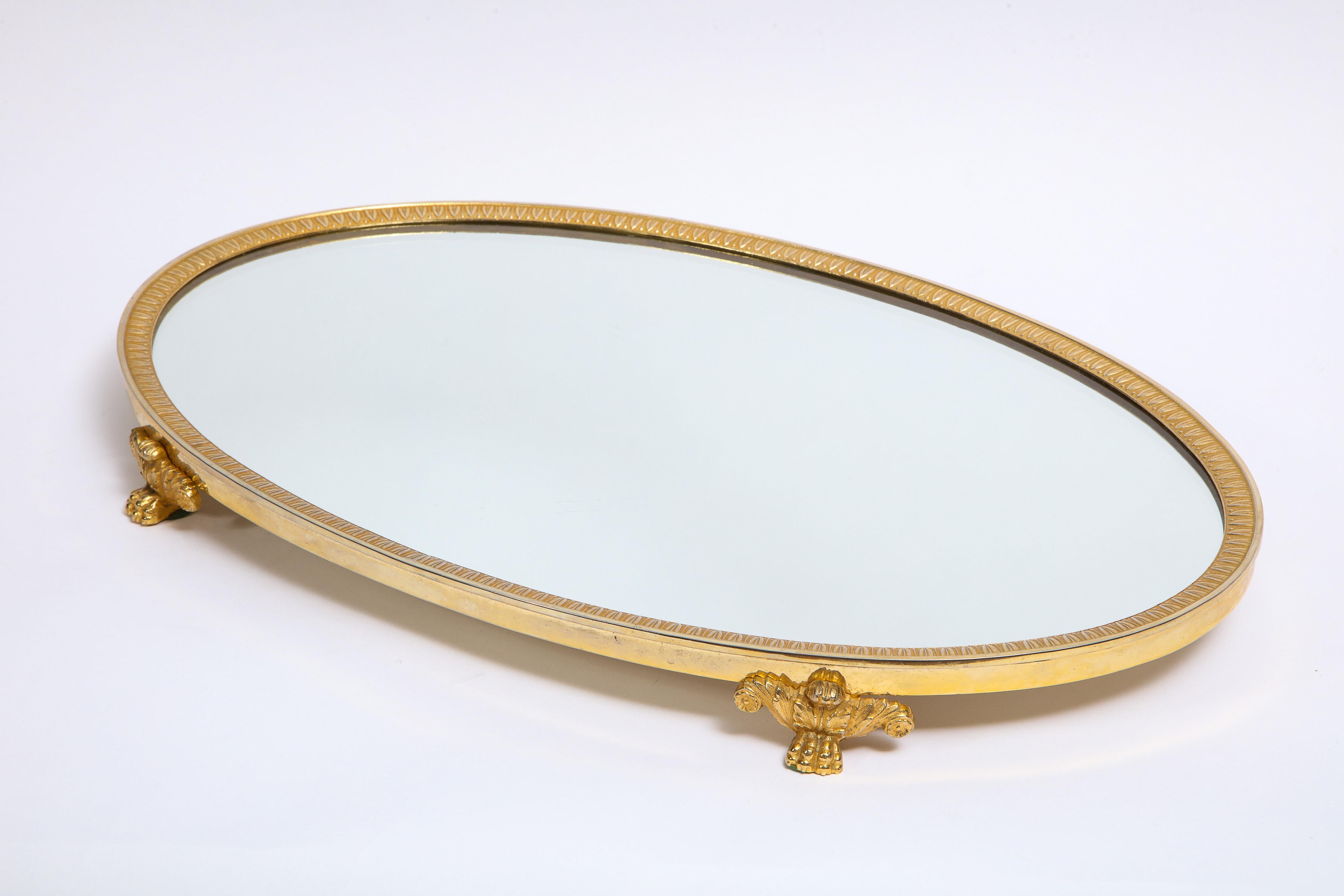Dore Bronze Mtd. Baccarat Crystal 'Attributed' Centerpiece on Mirrored Plateau For Sale 5