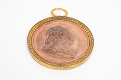 Dore Mounted King Louis XVI Terracotta Portrait Plaque, Jean-Baptiste Nini, 1780