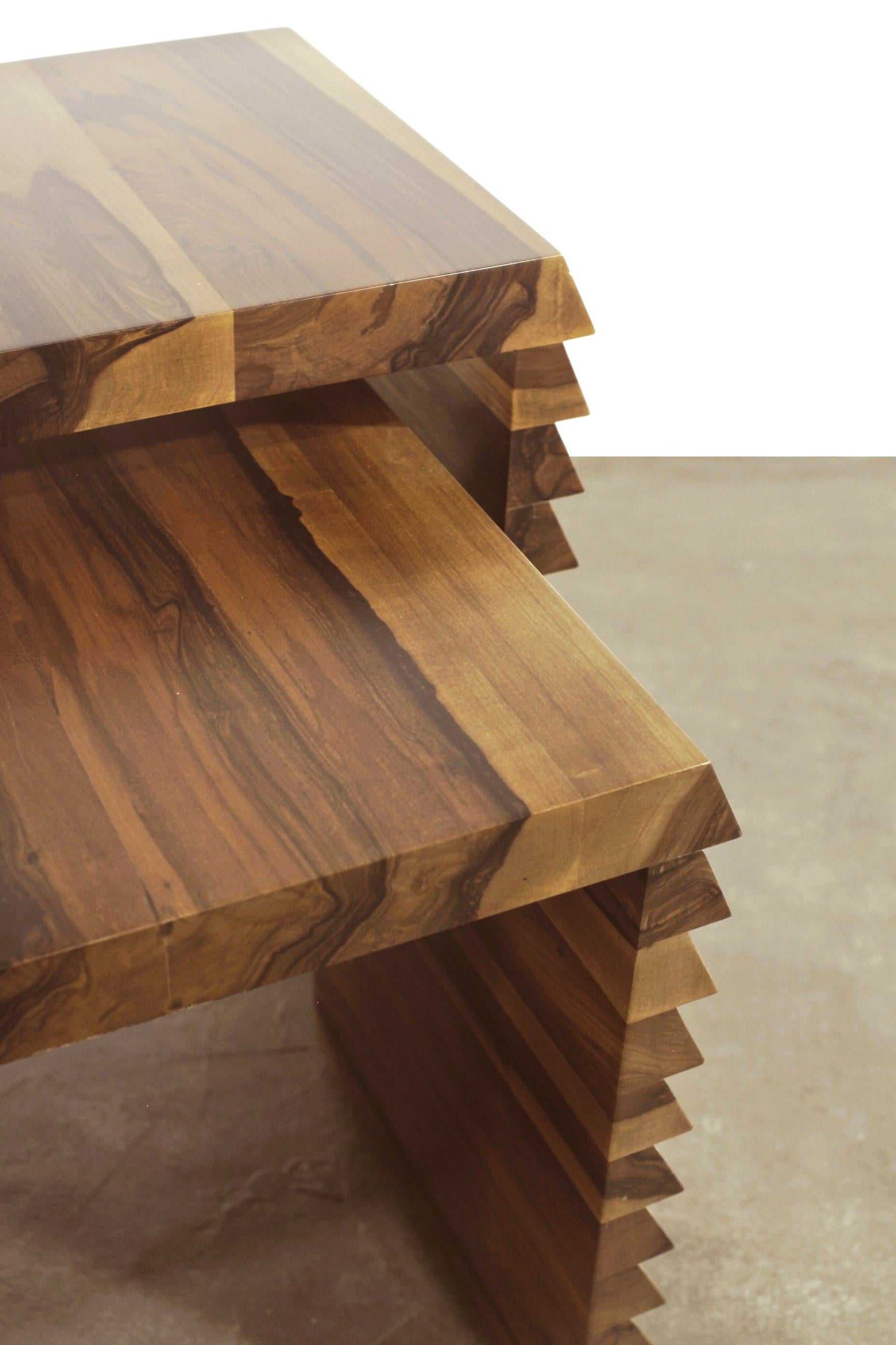 Wood Contemporary Modern Nesting Tables in Argentine Rosewood by Costantini, Dorena For Sale
