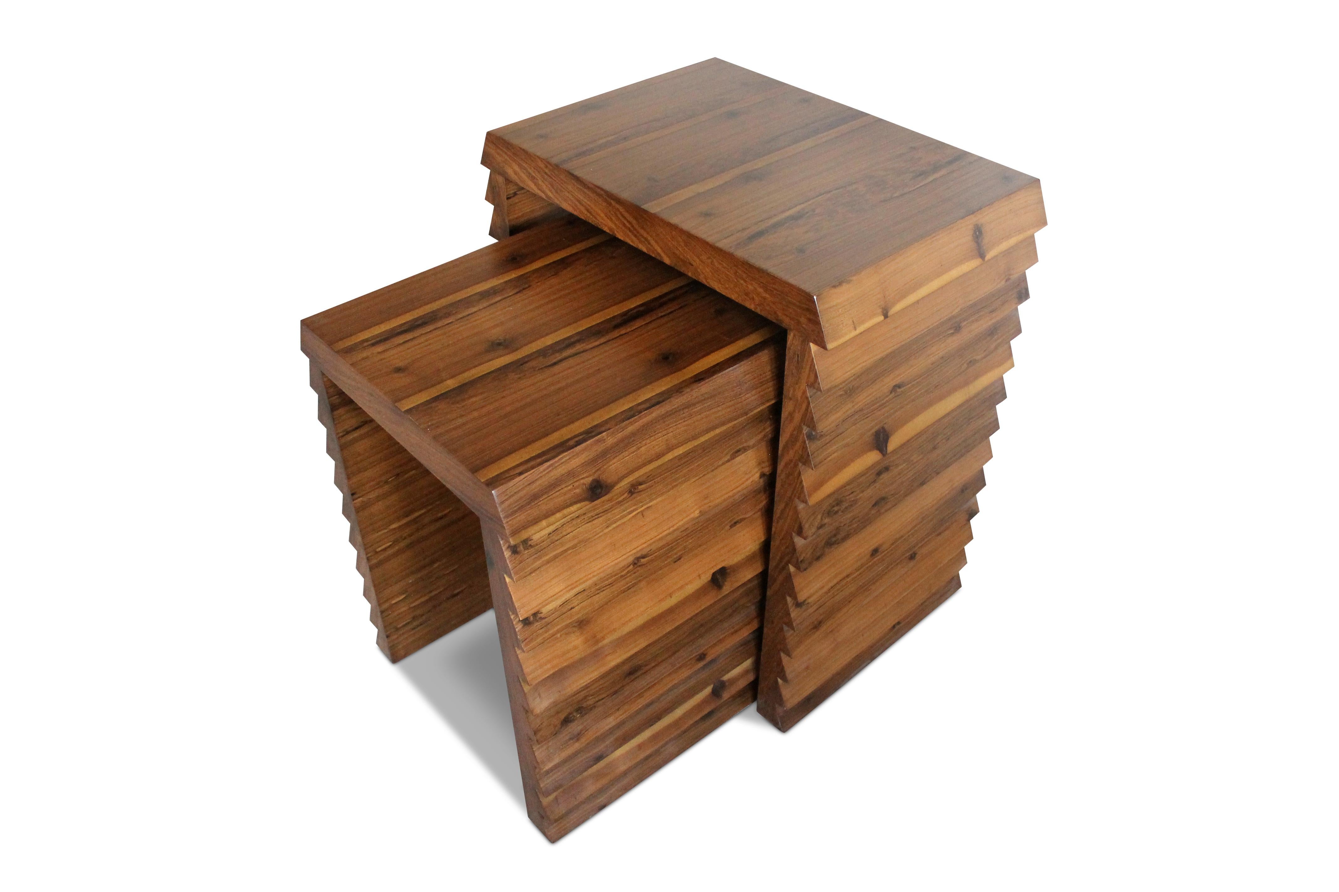 Contemporary Modern Nesting Tables in Argentine Rosewood by Costantini, Dorena For Sale 1