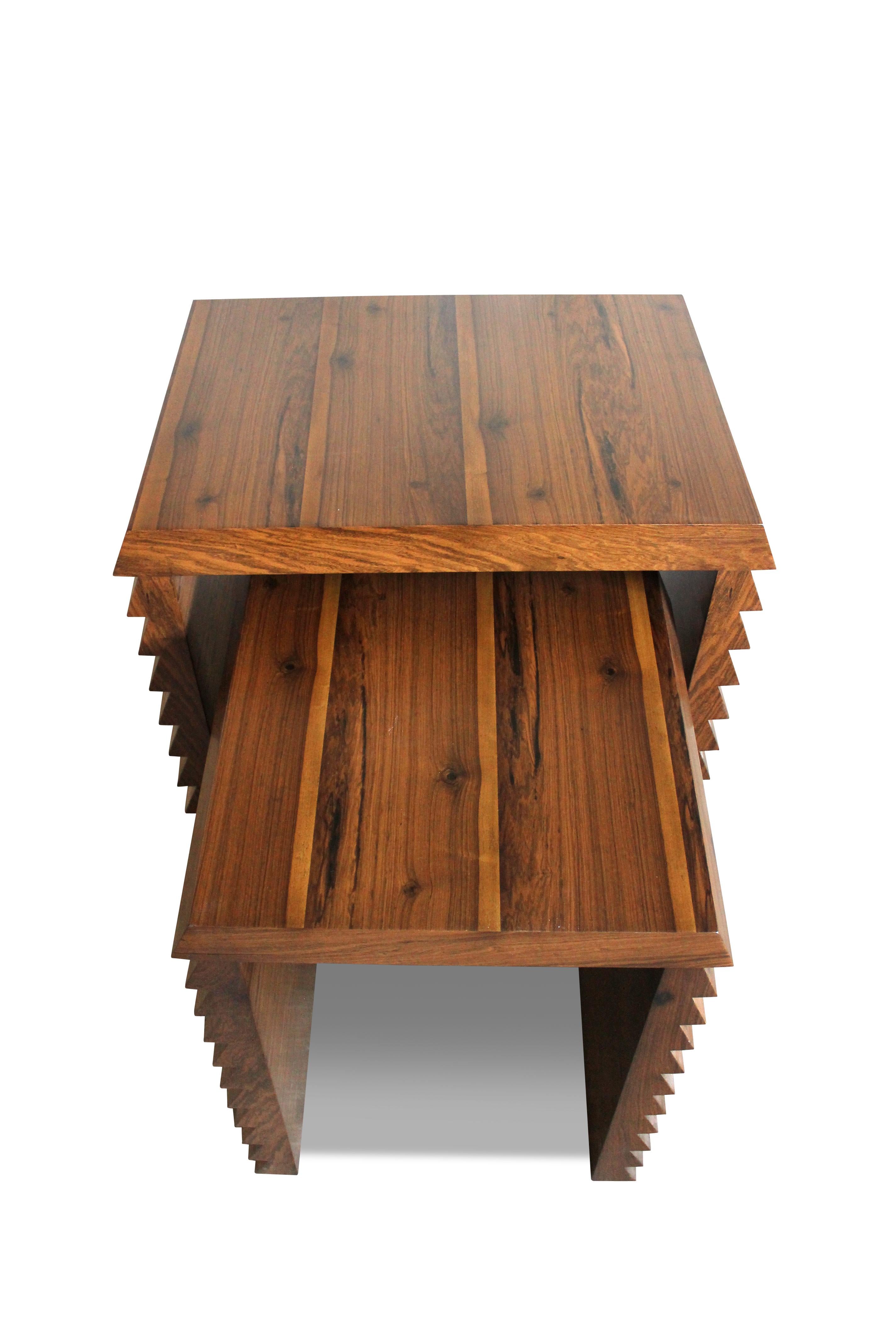 Contemporary Modern Nesting Tables in Argentine Rosewood by Costantini, Dorena For Sale 3