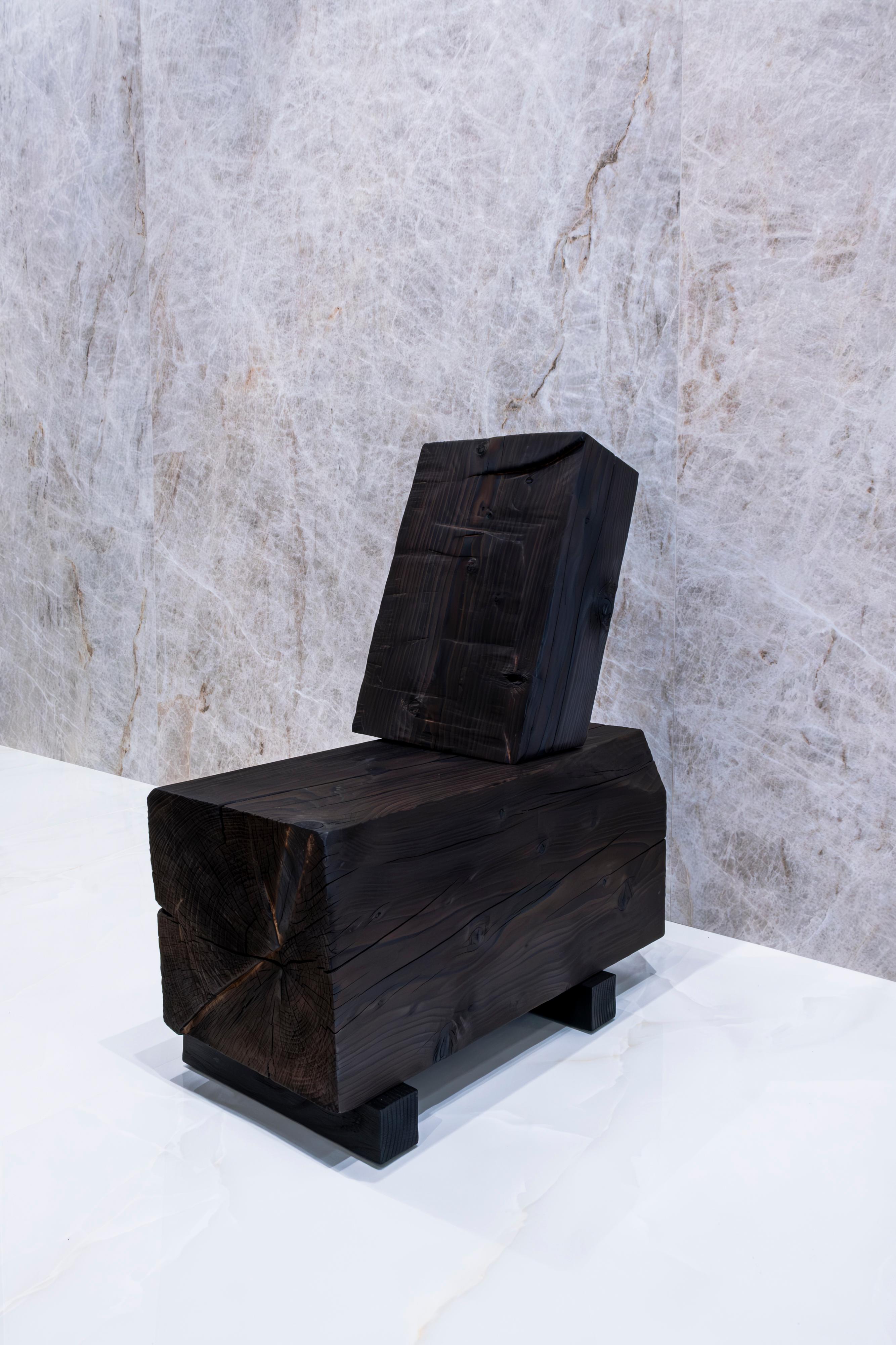 Dorf Chair by Riccardo Monte
Unique Piece.
Dimensions: D 33 x W 75 x H 86 cm.
Materials: Oak.

Riccardo Monte is a creative studio based in the Italian Alps.
With the vision of creating a multi-disciplinary studio, architecture, design, and art come