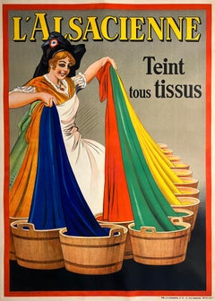 Original Vintage L'Alsacienne Teint tous Tissus von Dorfi c1920 Stoff Farbstoff