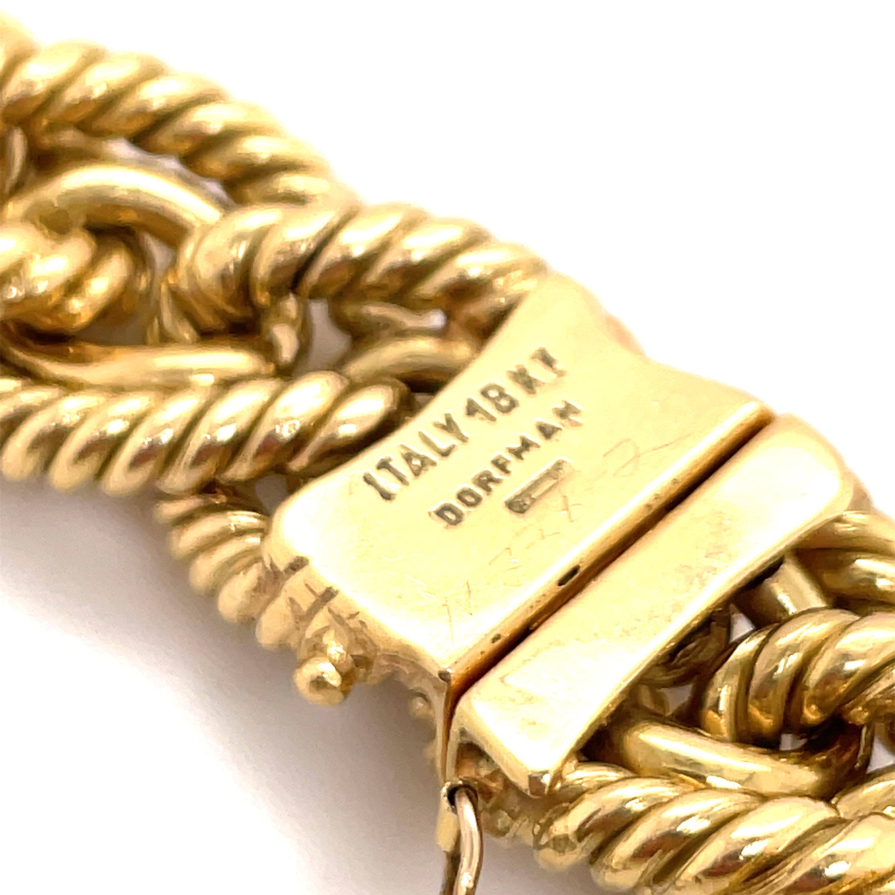 Dorfman 18 Karat Yellow Gold Graduated Link Rope Necklace 162.4 Grams Italy 1