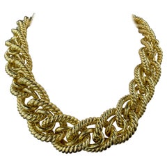 Dorfman 18 Karat Yellow Gold Graduated Link Rope Necklace 162.4 Grams Italy