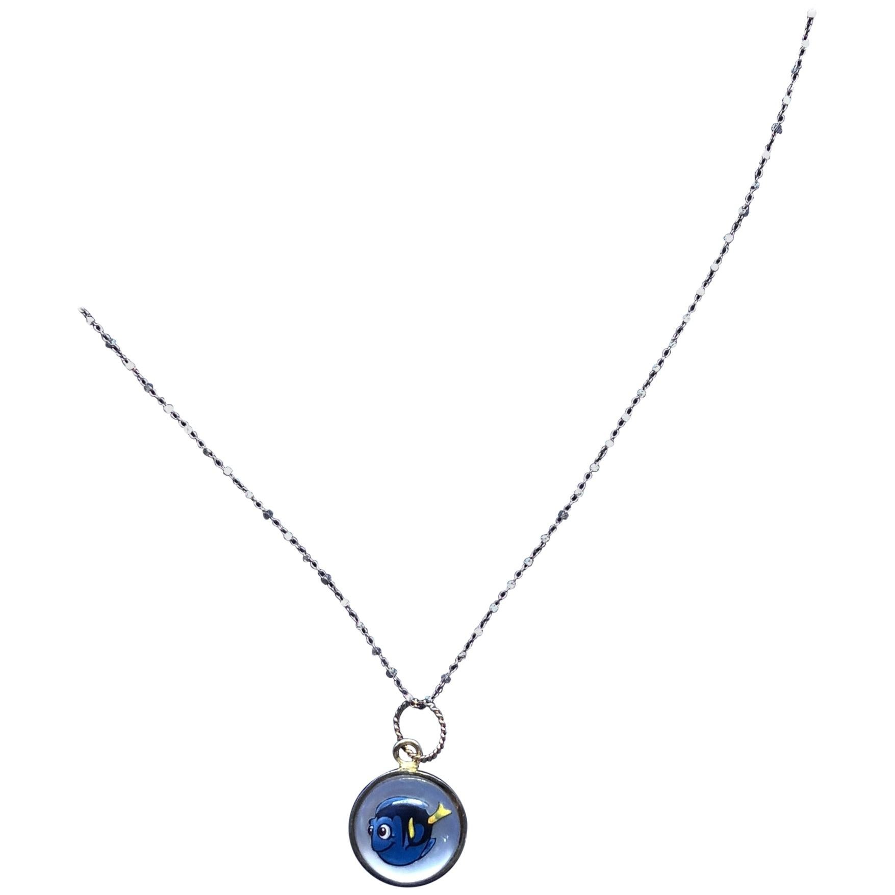 Dori 18 Karat Bezel Pendant on Reverse Crystal