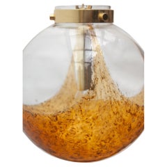Doria Amber and Clear Glass Globe Pendant.