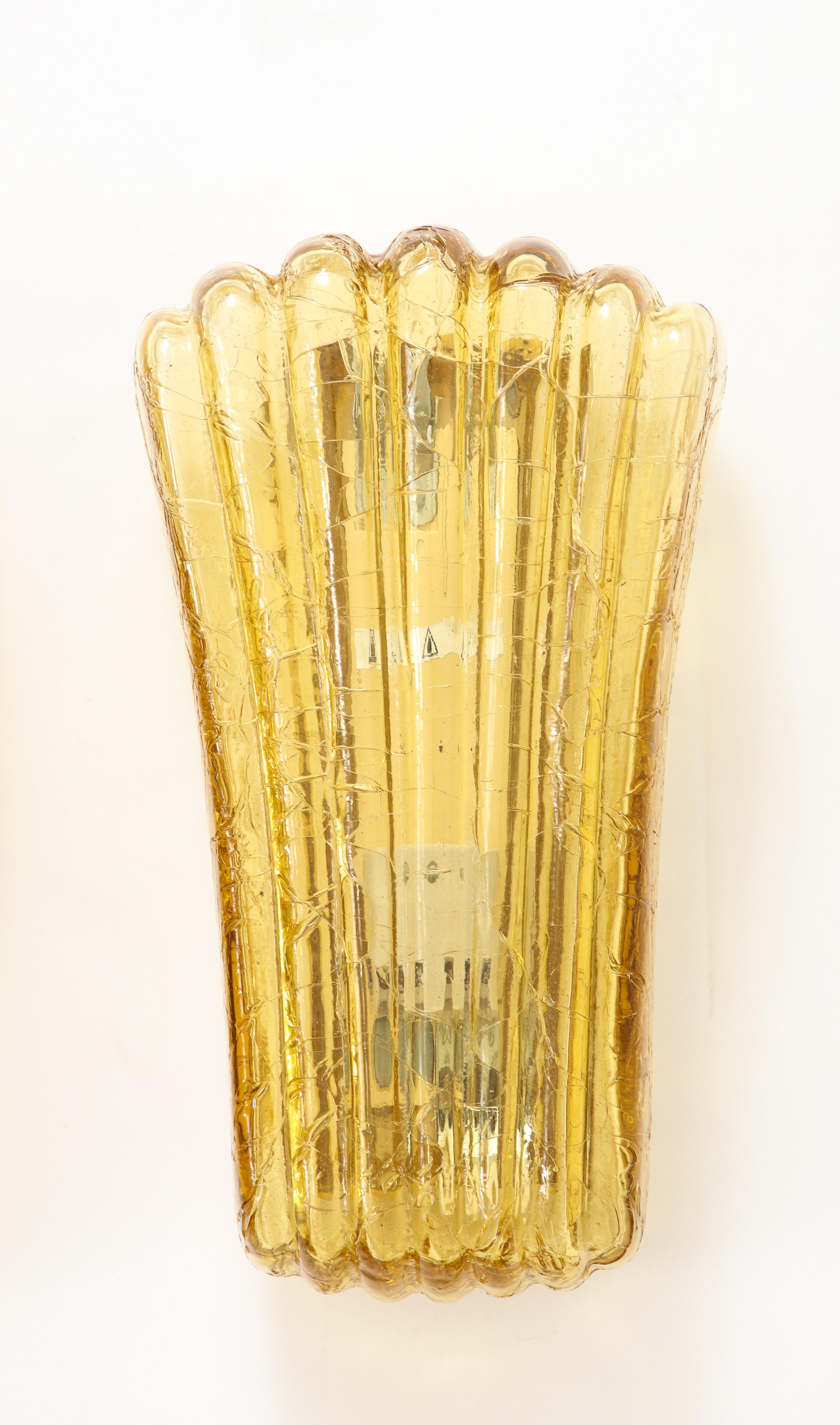 Doria Art Glass Amber Sconces For Sale 3